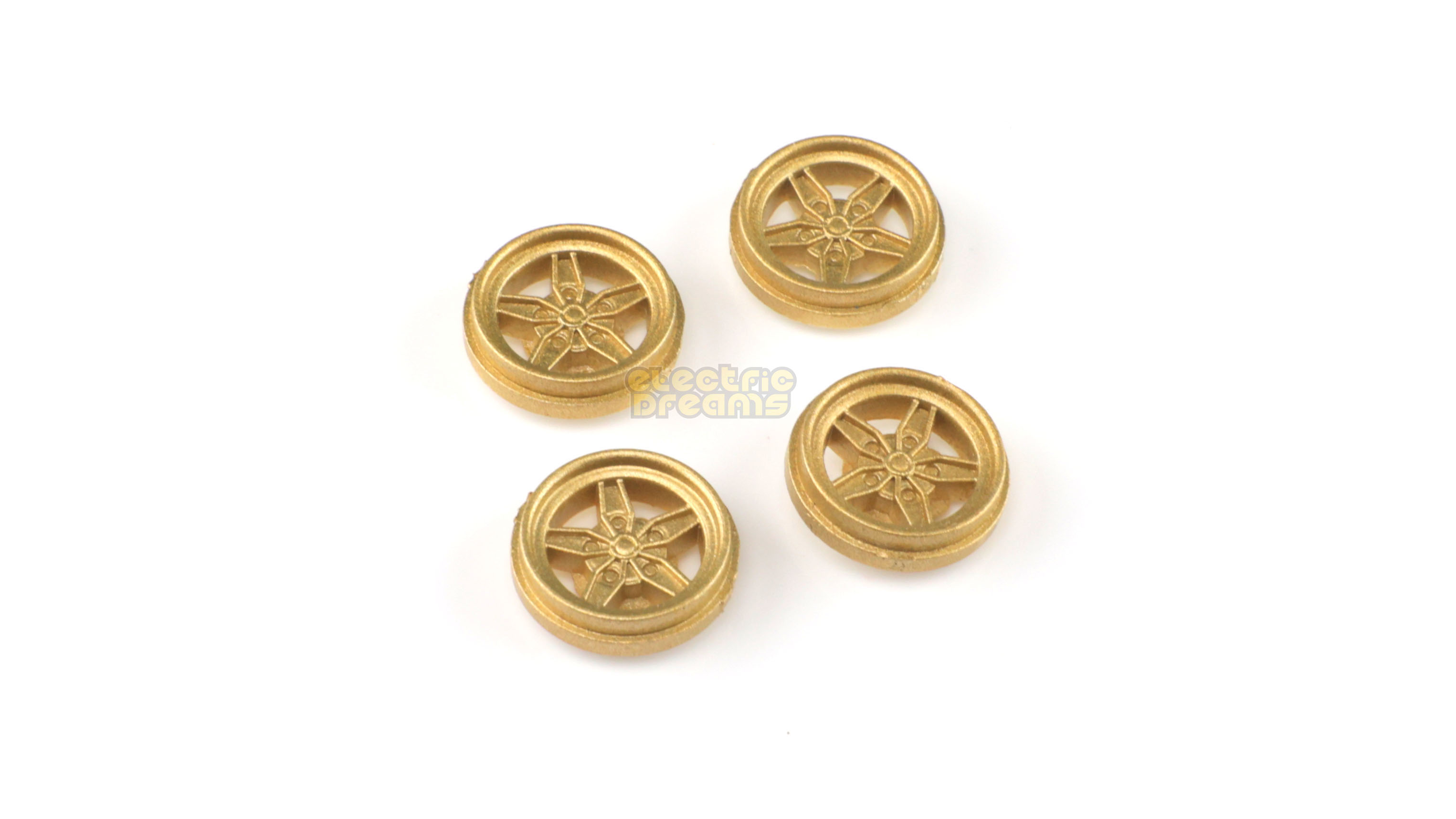 Team Slot T15012 - 15mm Pro Wheel Inserts - Lancia Stratos - Rears - Gold - pack of 4